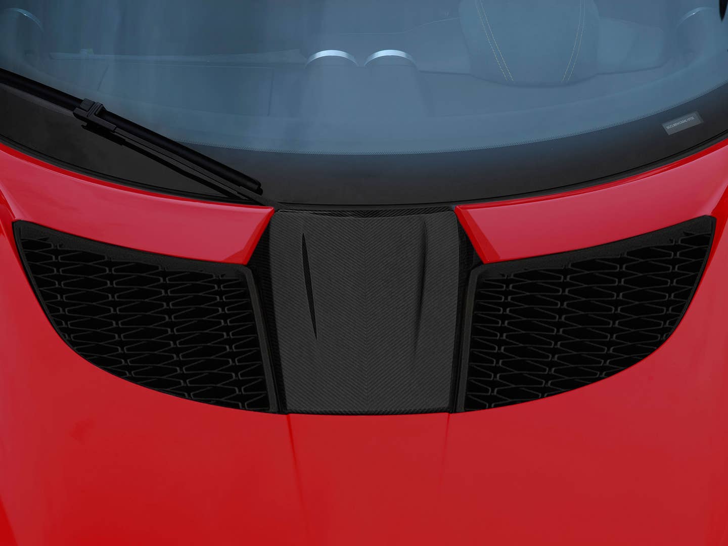 The hood panel of the Lotus Evora 400 with Carbon Fiber package