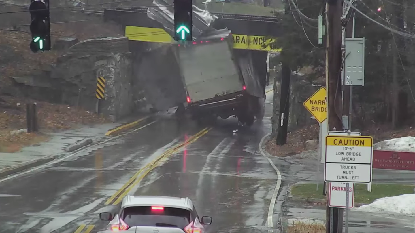 Watch Yet Another Truck Get Its Top Ripped Off By the Same Bridge