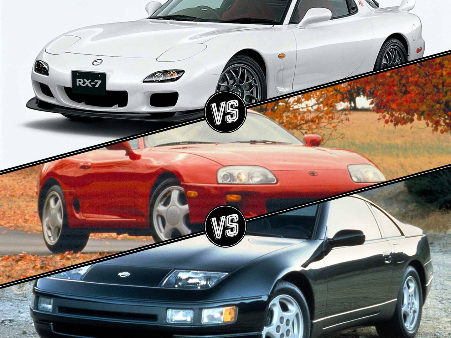 4. Nissan Z vs. Mazda RX-7 vs. Toyota Supra