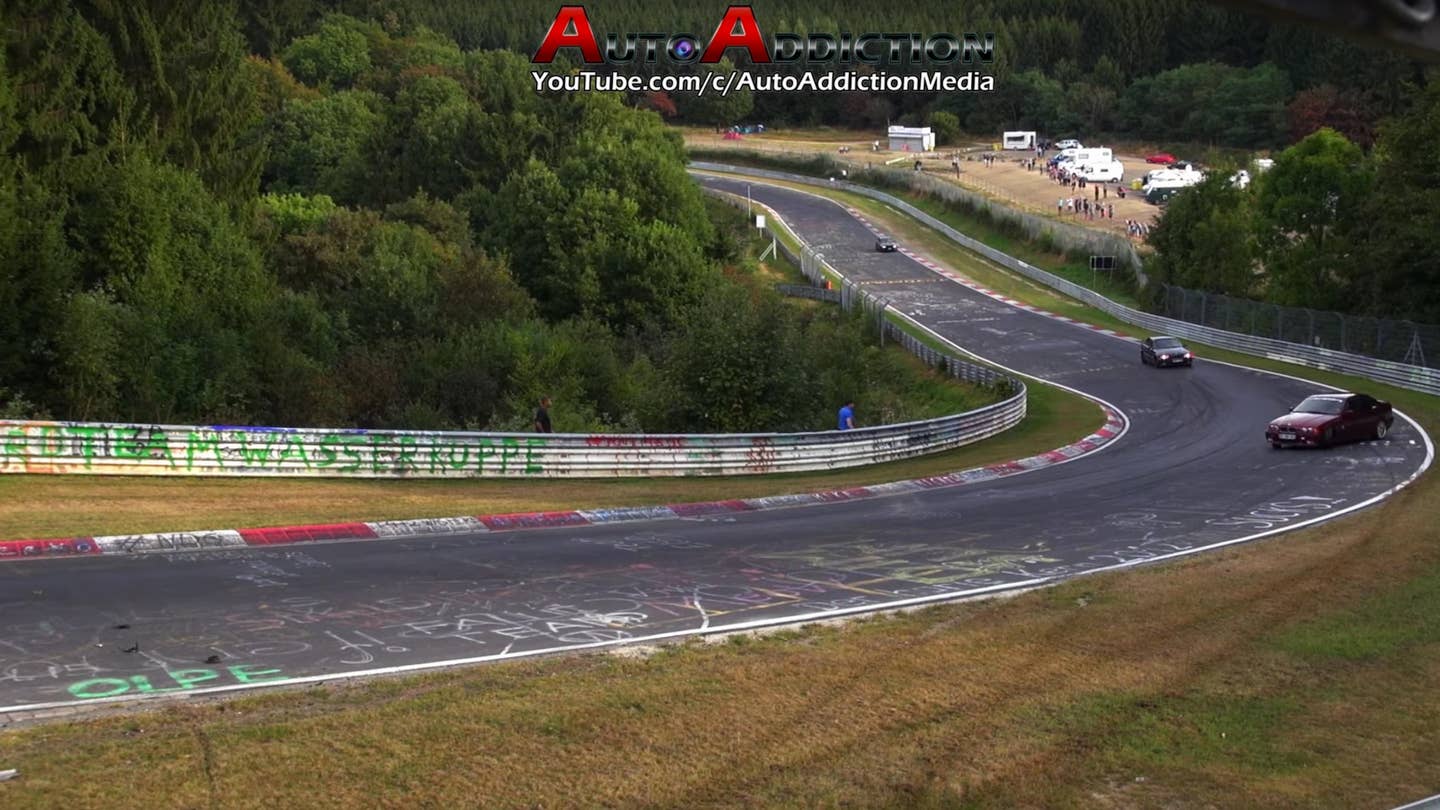 Watch Some Cool Cars Wreck after an Oil Slick Drops At the Nurburgring