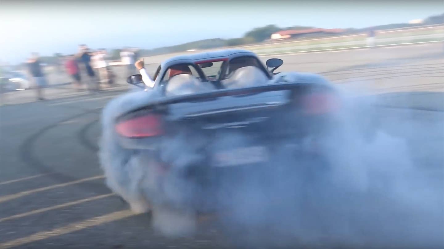 Watch a Porsche Carrera GT Do Donuts and Burnouts Galore
