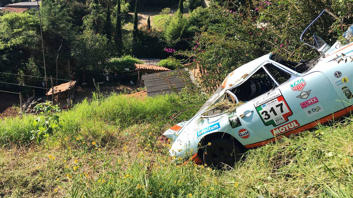 Porsche Rally Crash