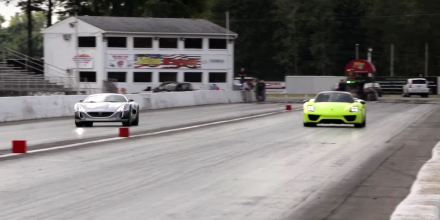Watch Rimac’s Electric Hypercar Demolish a Porsche 918 In a Drag Race