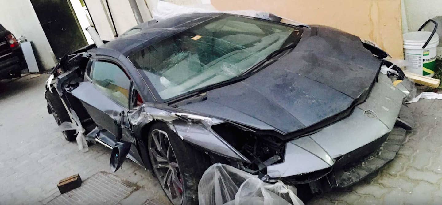 What Would You Pay For a Wrecked Lamborghini Aventador?
