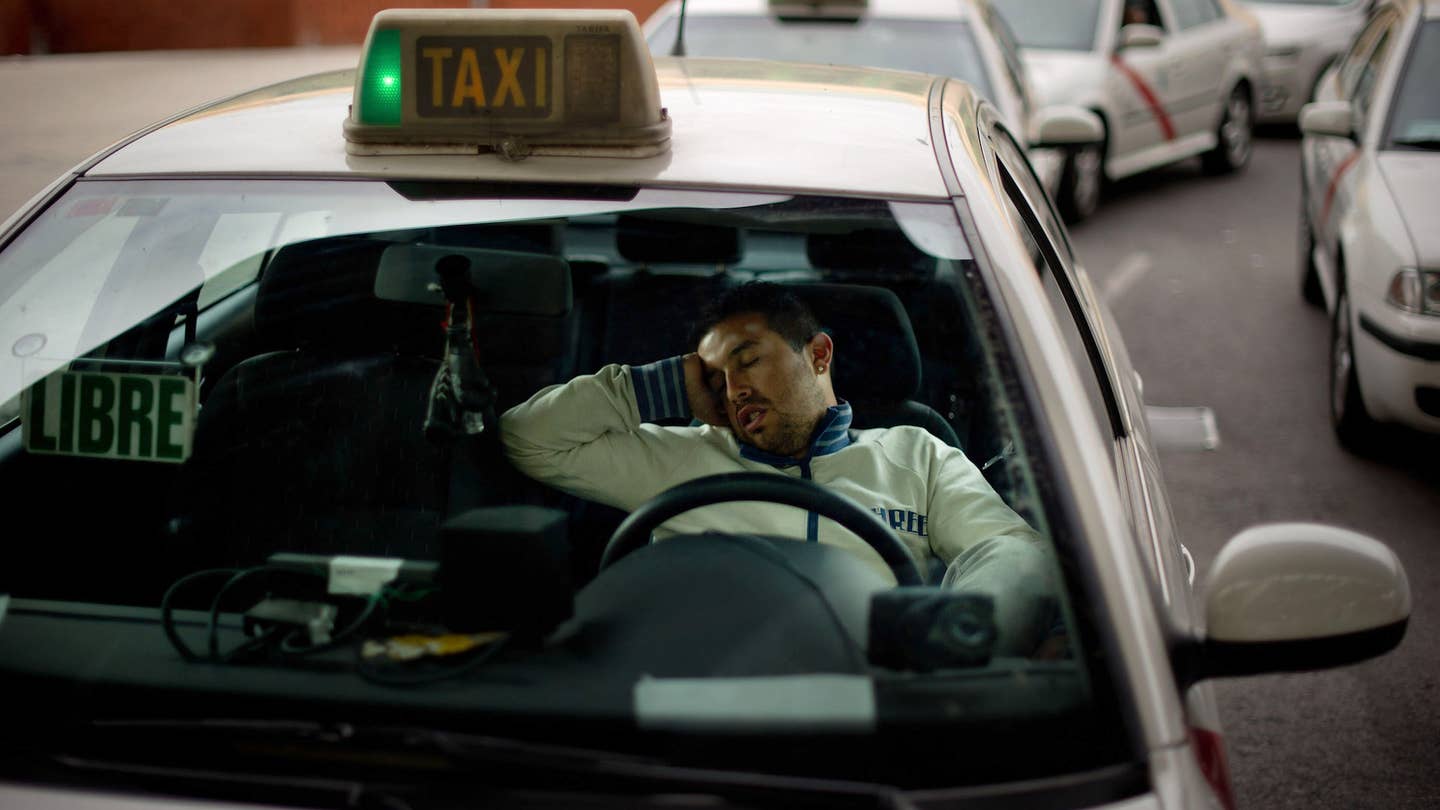 Sleepy taxi driver