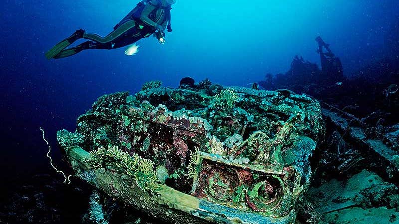 Rust and Reef: Exploring Underwater Car Ruins