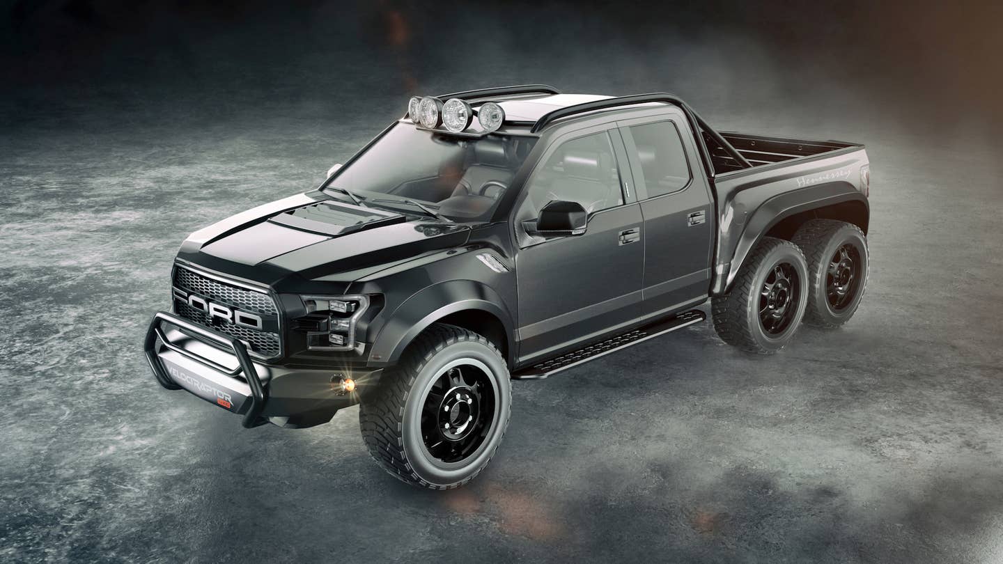 Hennessey ford f-150 raptor velociraptor 6x6 the drive off road truck six wheel drive