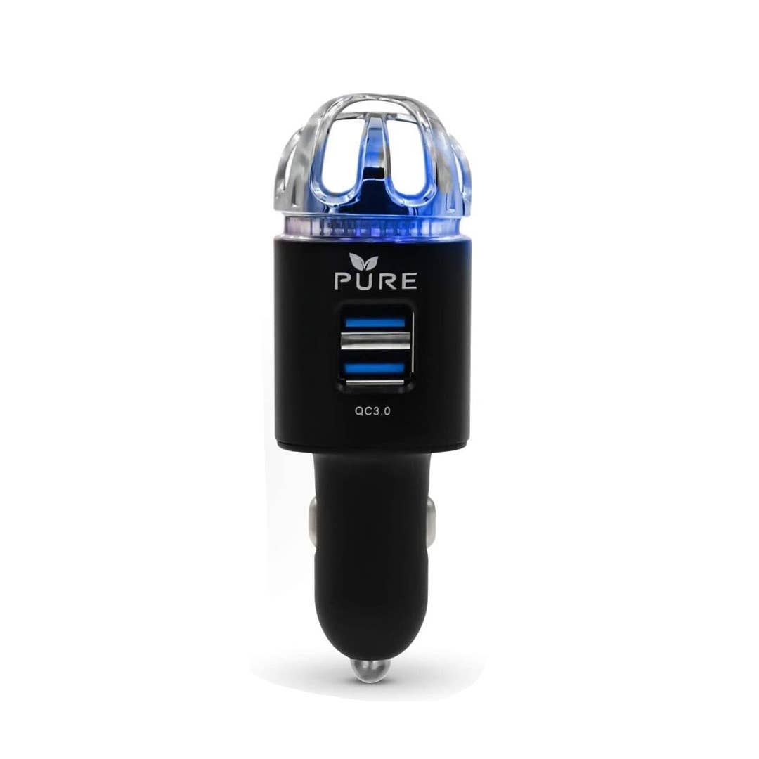 Car Air Purifier Air Ionizer & Dual USB Charger