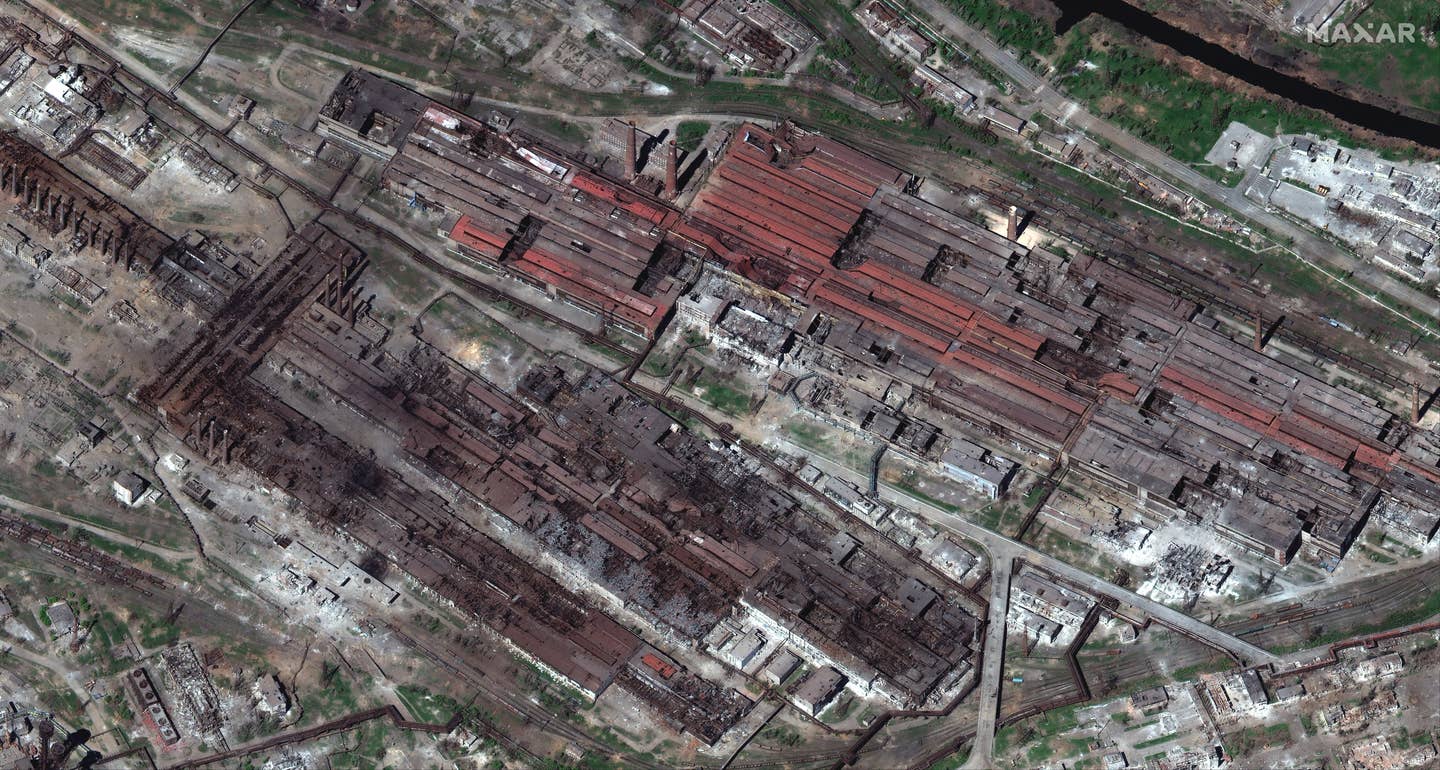 Mariupol's Azovstal metallurgy complex, under siege by Russian forces. 