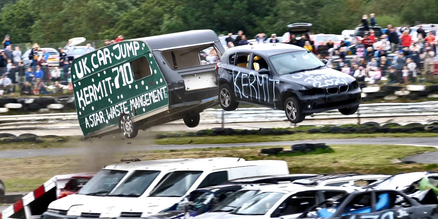 This Brutal British Car Jumping Competition Sends Hatchbacks to Car Heaven