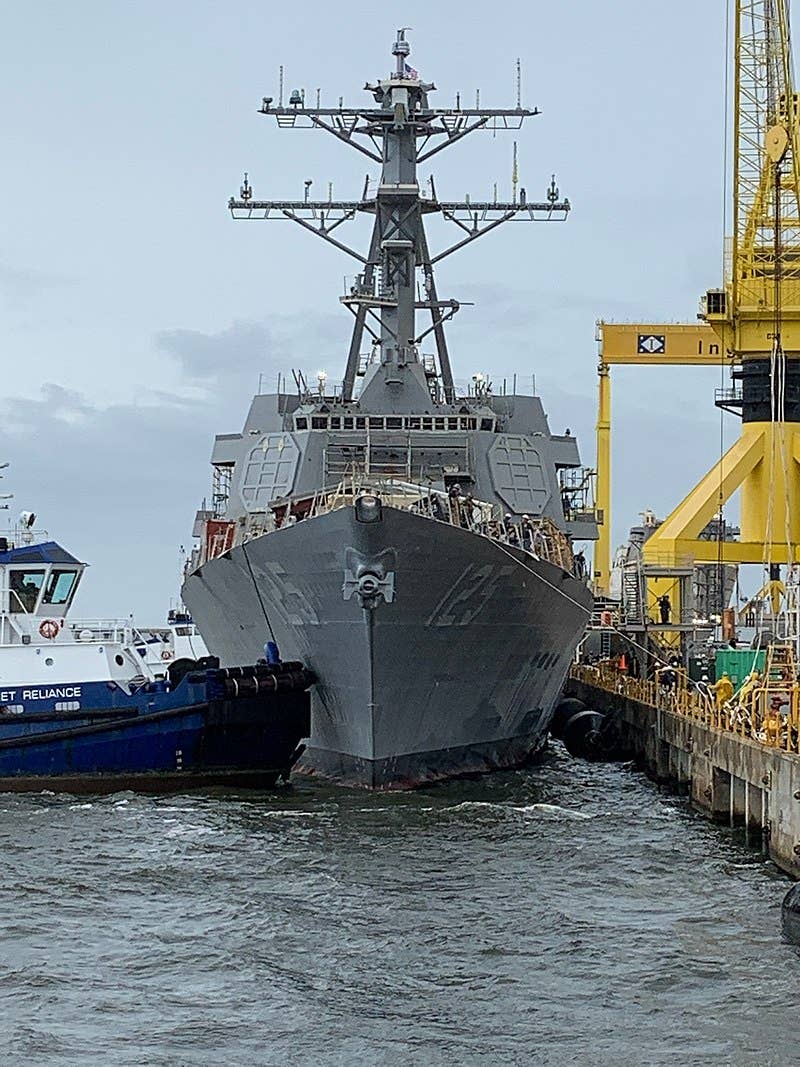 DDG-125 in the water. (Credit: USN)
