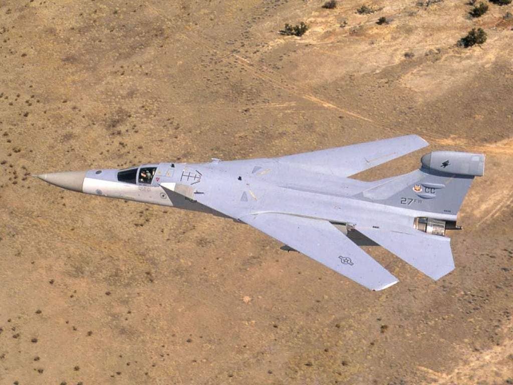 The USAF gave up its only truly organic fast-jet electronic attack capability when the EF-111 Raven was retired in 1998. Image credit: USAF