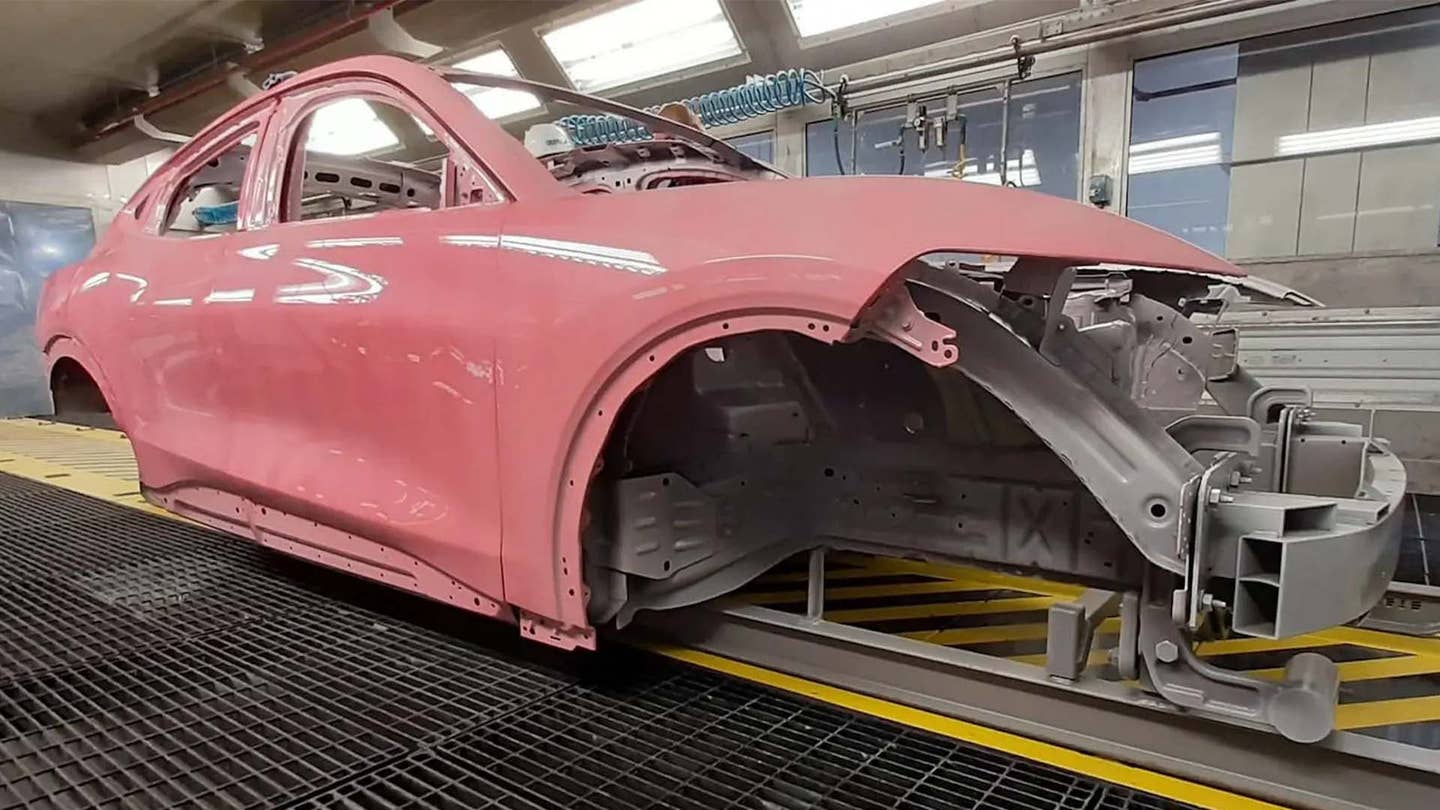 This Accidentally Pink Ford Mustang Mach-E Proves New Cars Need More Color