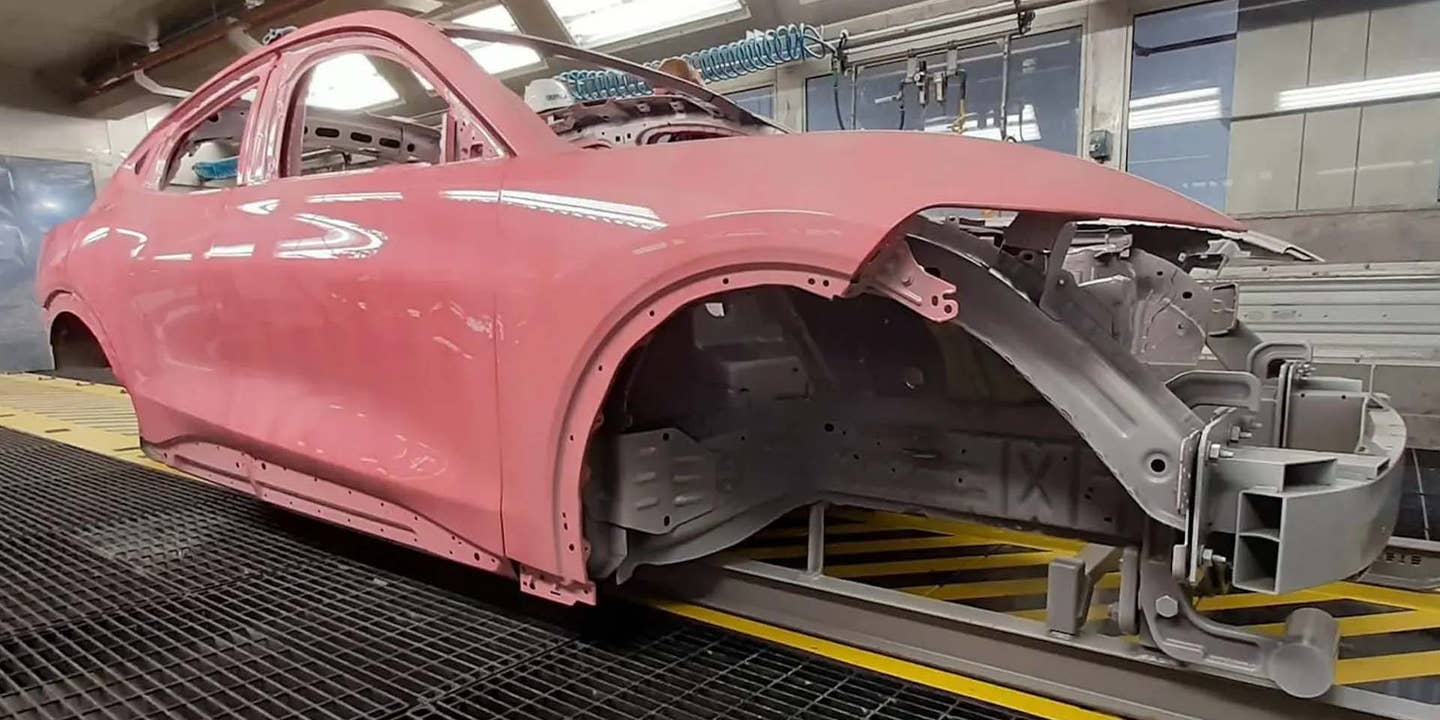 This Accidentally Pink Ford Mustang Mach-E Proves New Cars Need More Color