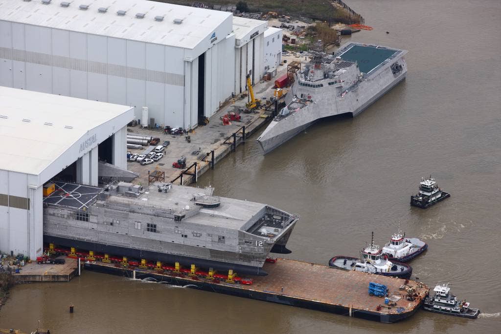 Austal's shipyard in Mobile where the <em>Spearhead</em> and <em>Independence</em> classes are built.