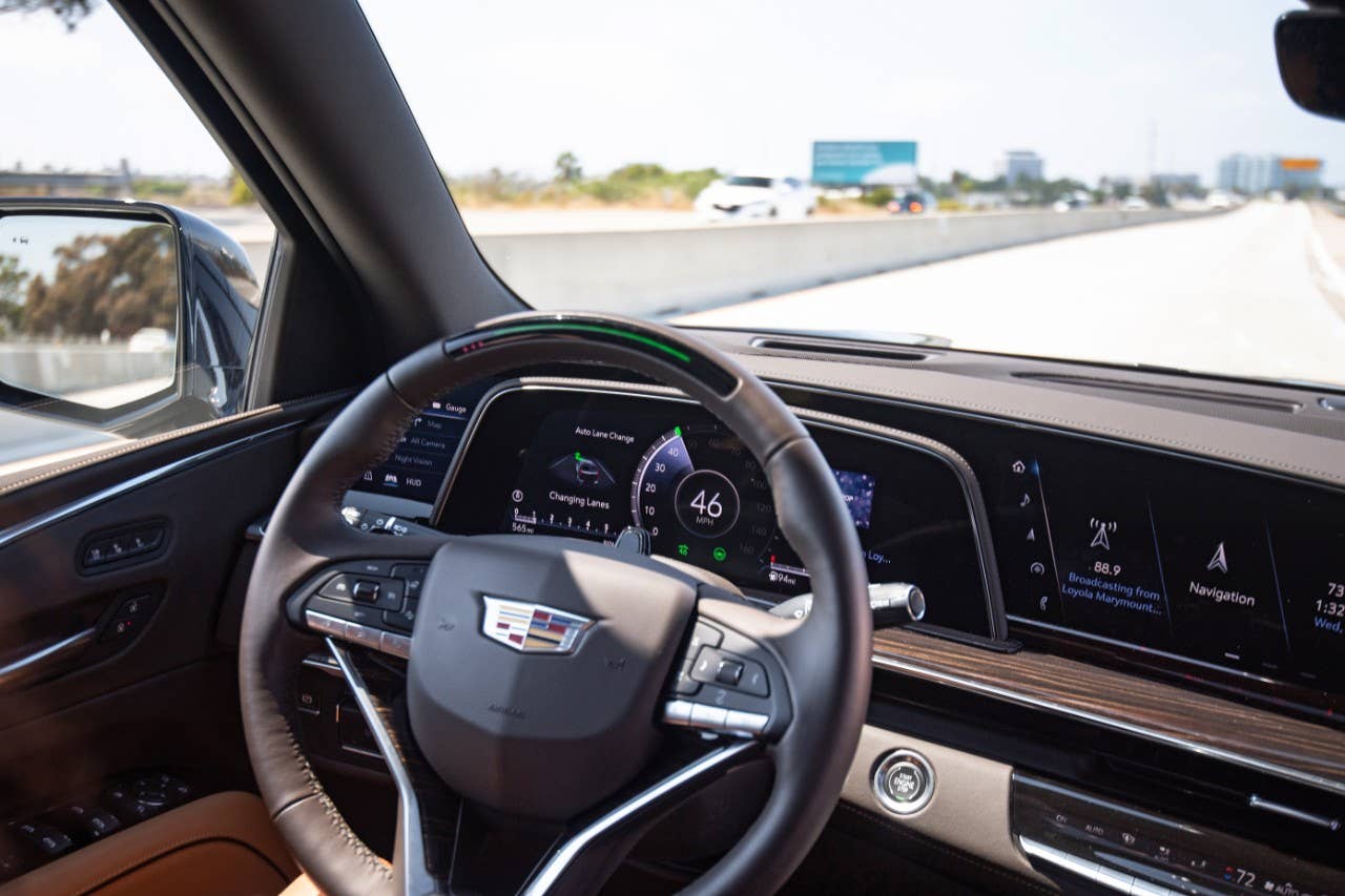 Enhanced Super Cruise is available on the 2021 Escalade, which includes new features like Lane Change on Demand, allowing the hands-free system to change lanes on the highway when requested by the driver and certain conditions are met.
