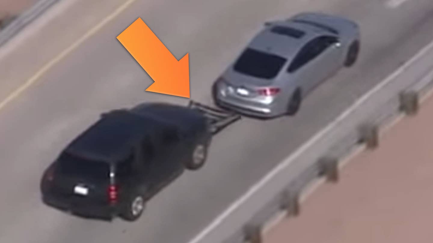 Watch a Grappler Bumper Instantly End a High-Speed Police Chase