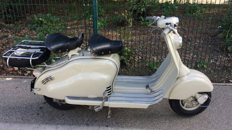 A scooter from the 1950s.