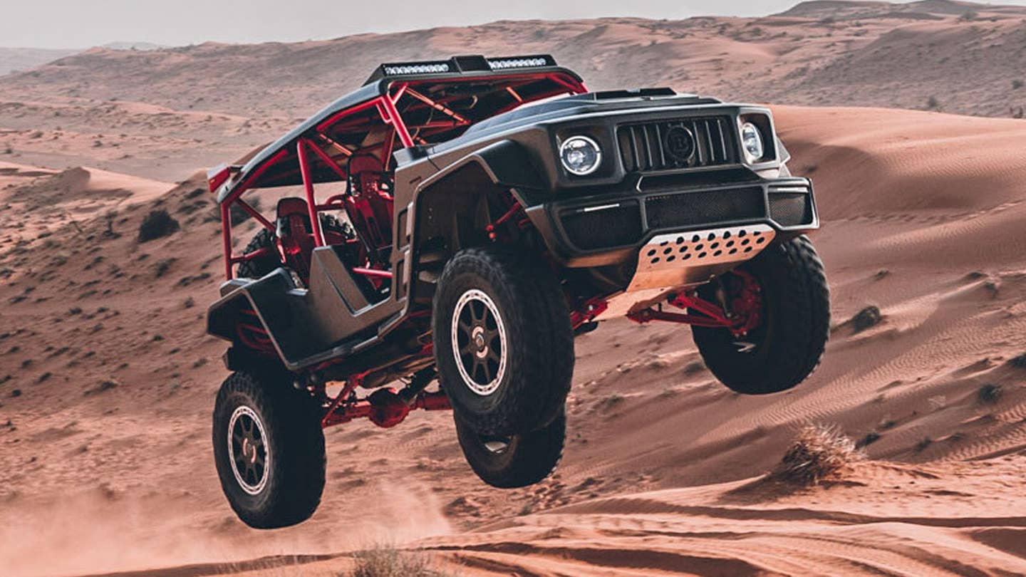 The Brabus Crawler going off a jump.