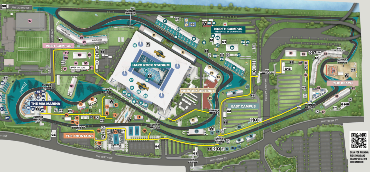 A view of the Miami GP track.