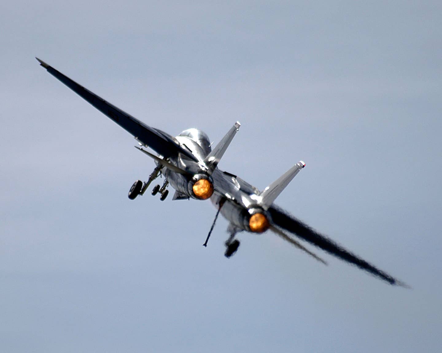 An F-14D Tomcat assigned to the "Grim Reapers" of Fighter Squadron One Zero One (VF-101), takes off in full afterburner after demonstrating a bolter at the 2004 "In Pursuit of Liberty," Naval Air Station Oceana Air Show..U.S. Navy photo by Photographer's Mate 2nd Class Daniel J. McLain