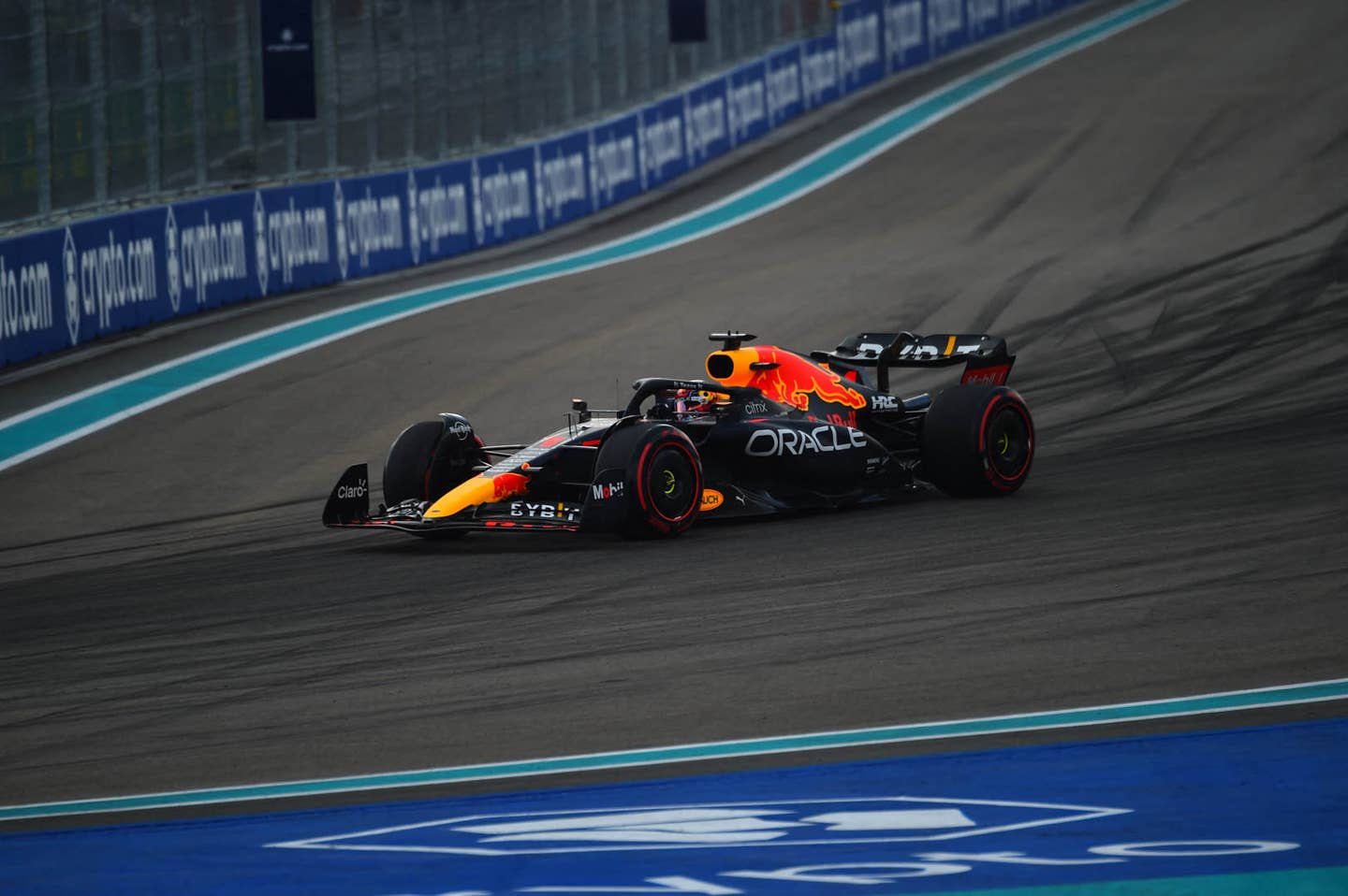 TOPSHOT - Red Bull Racing's Dutch driver Max Verstappen  races during qualifying for the Miami Formula One Grand Prix at the Miami International Autodrome in Miami Gardens, Florida, on May 7, 2022. (Photo by Chandan Khanna / AFP) (Photo by CHANDAN KHANNA/AFP via Getty Images)