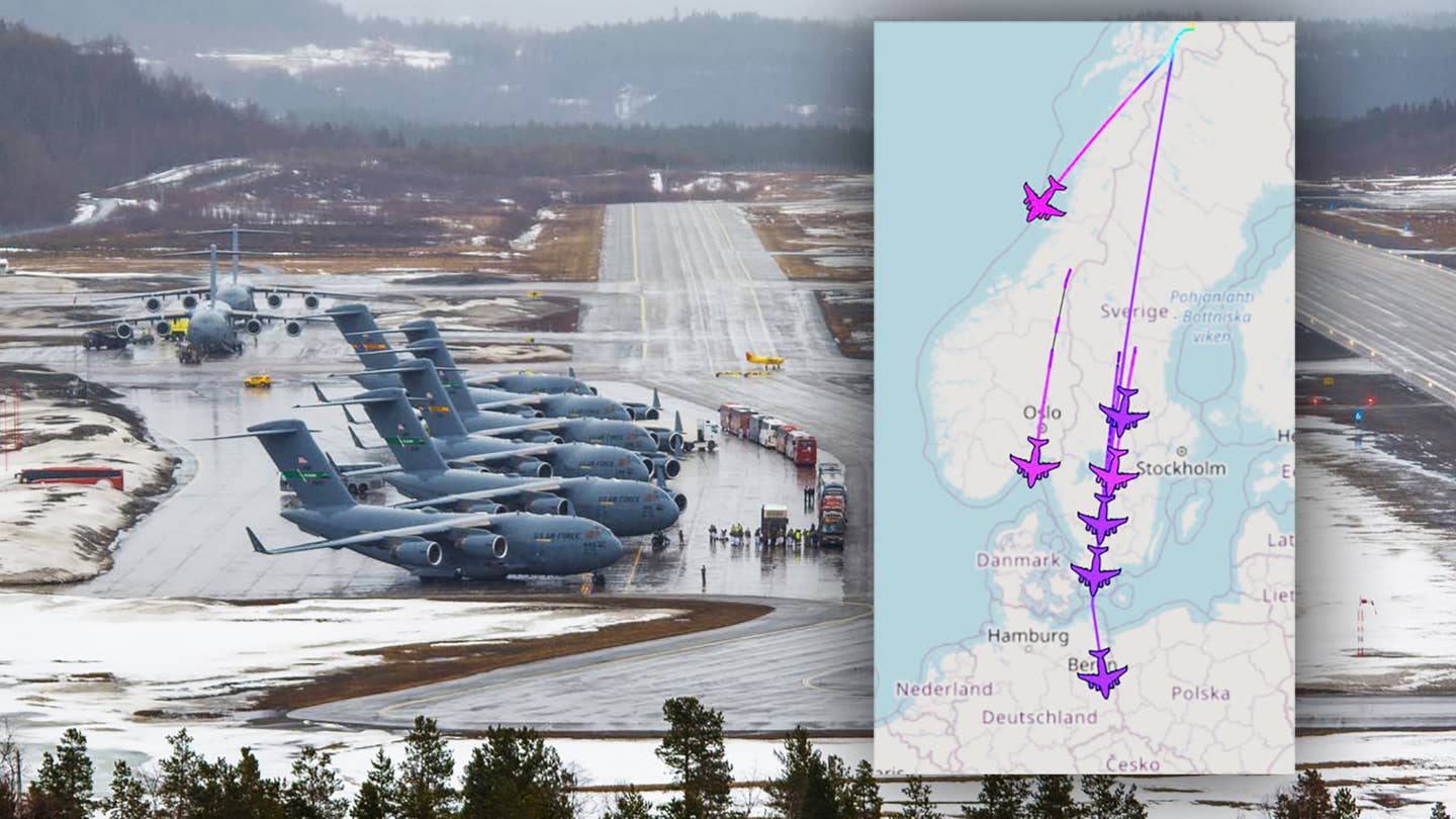 Conga Line Of C-17s Spotted Heading South Over Europe From Norway (Updated)