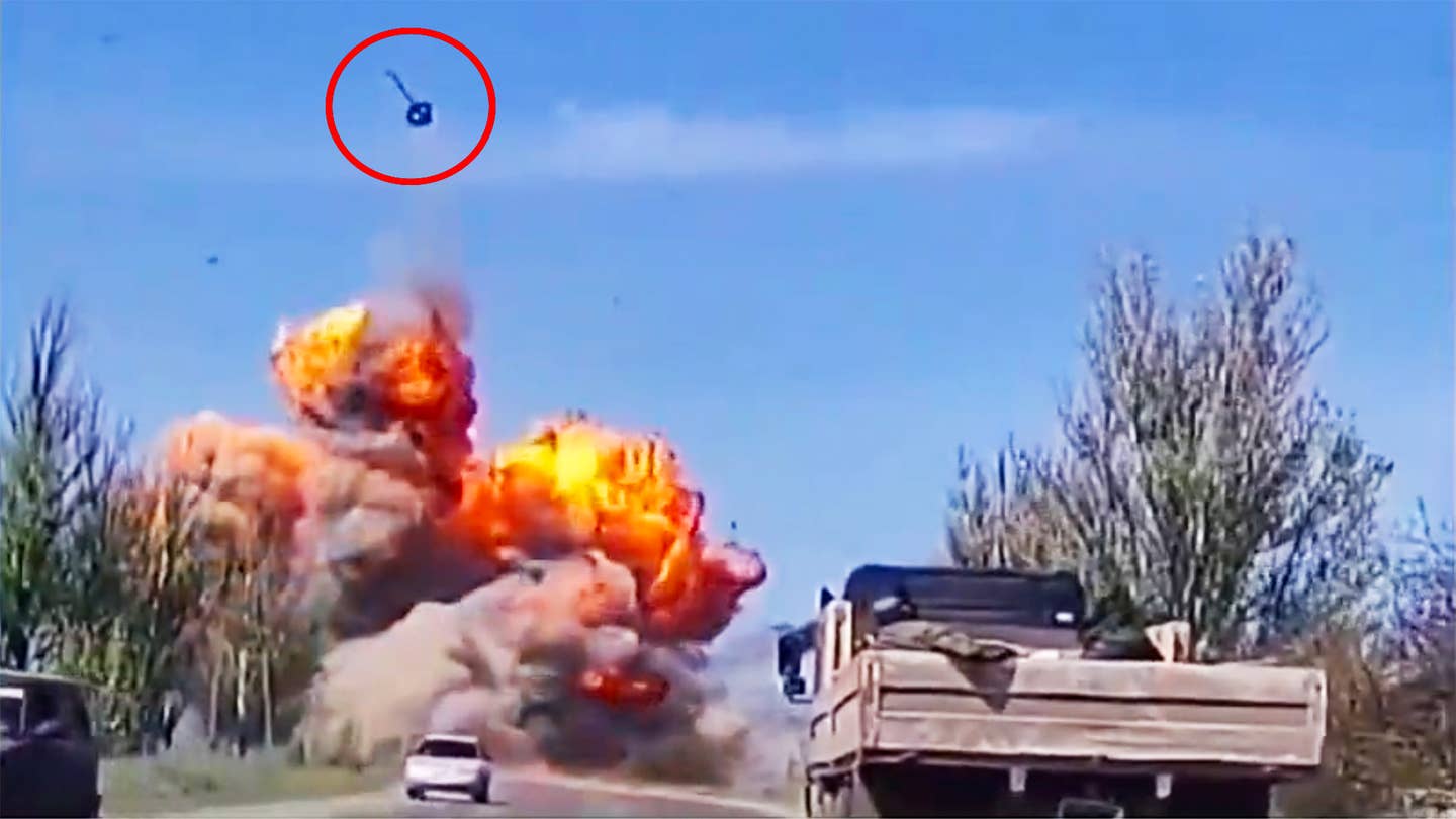Watch This Russian T-72 Tank Turret Get Absolutely Catapulted Into The Sky