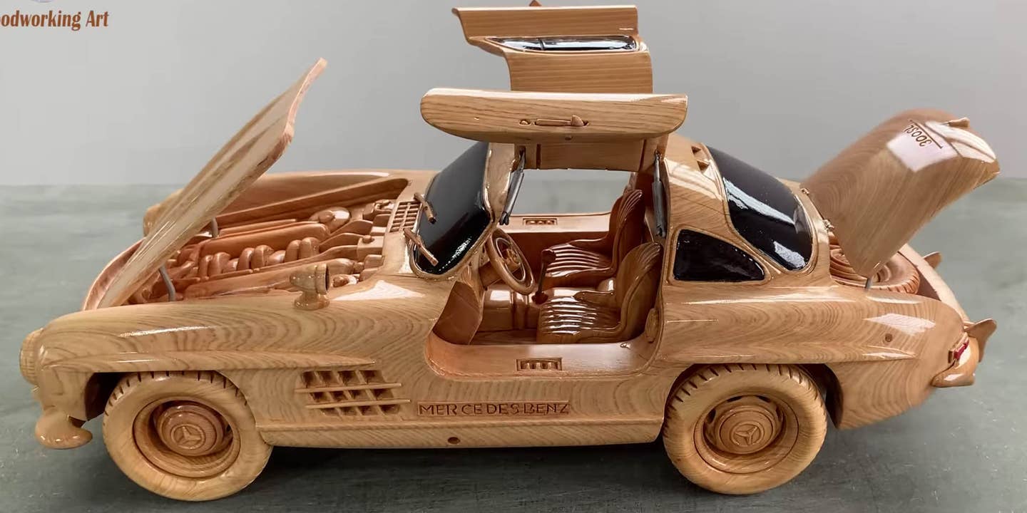 This Wooden Mercedes-Benz 300 SL Gullwing is Amazingly Detailed