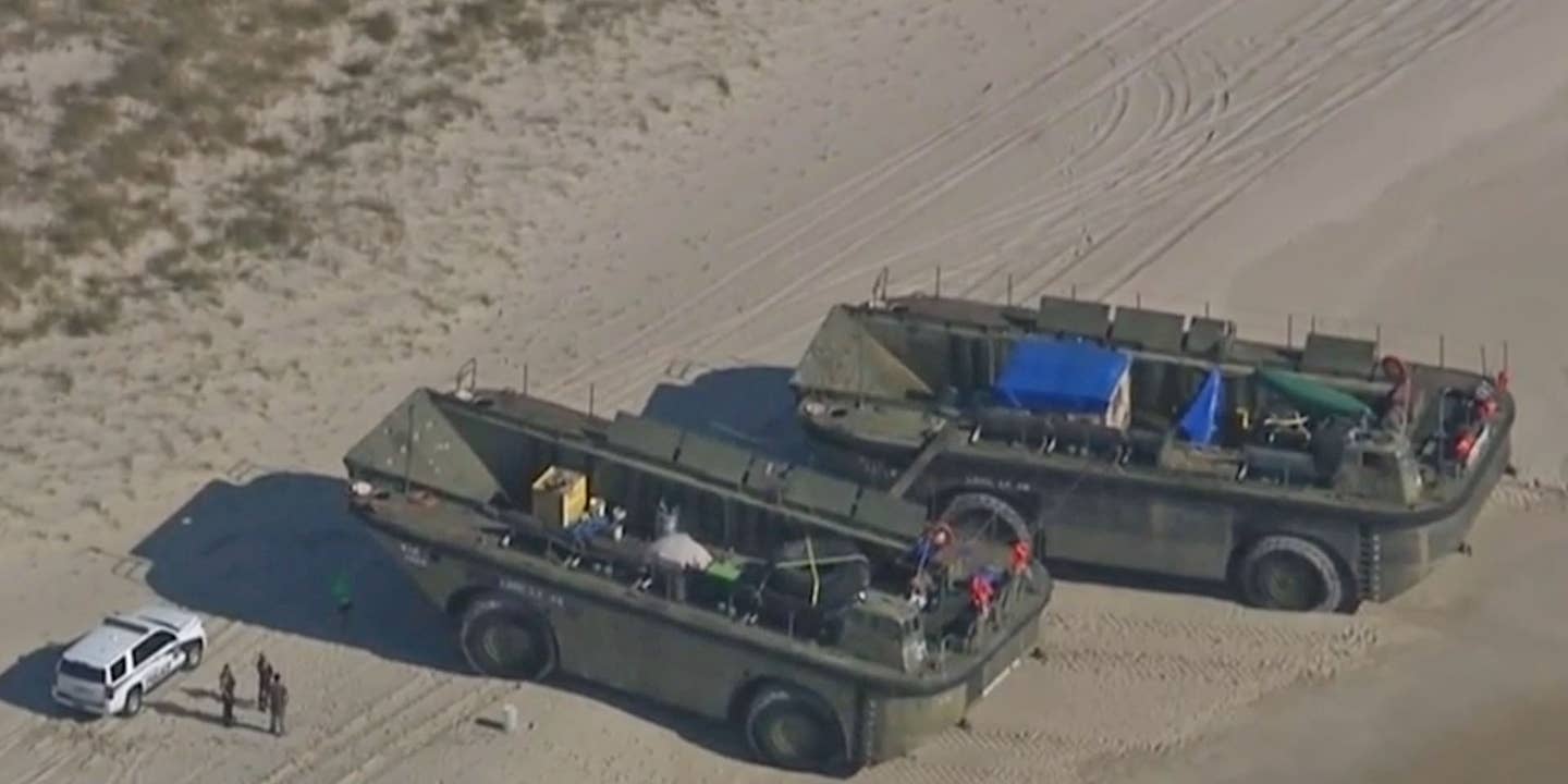 Gigantic, Vietnam-Era Amphibious Vehicles Make Surprise Landing on NJ Beach