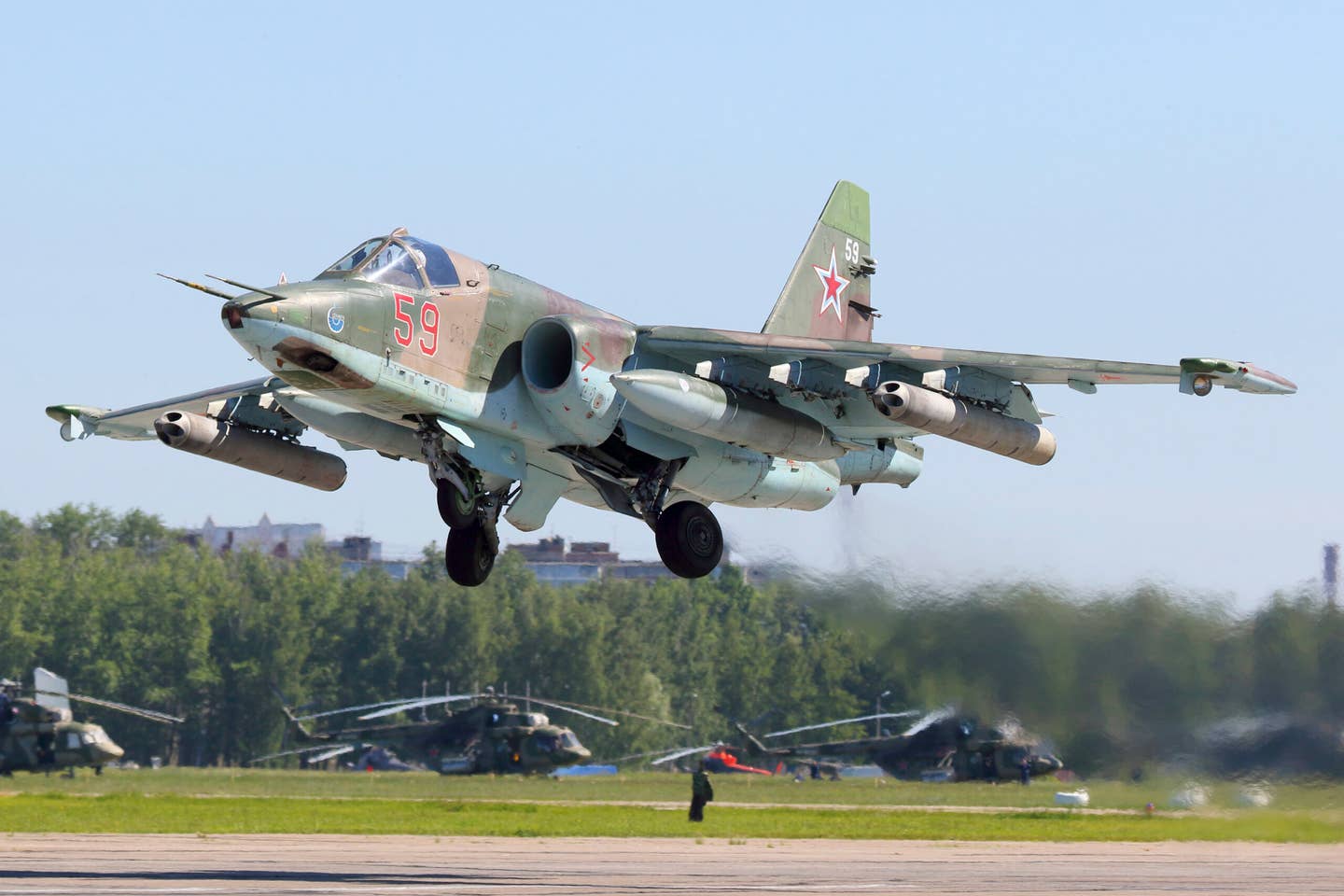 A Russian Su-25 attack jet, a variant of which retired Russian Maj. Gen. Kanamat Botashev was reportedly flying when shot down by Ukraine. (Getty photo)