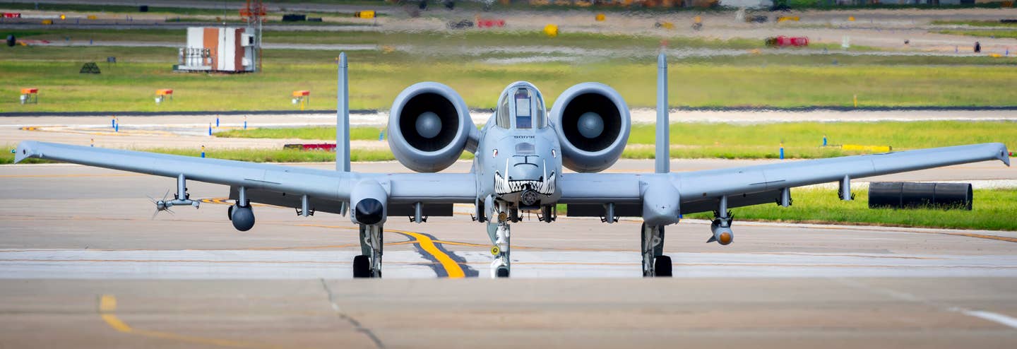 An A-10 Thunderbolt II shows off its wingspan in St. Louis, Missouri. <em>Boeing</em>