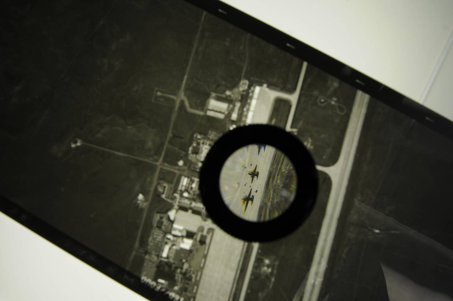 OBC imagery on a light table demonstrating one way you could view non-digitized wet film images. <em>U.S. Air Force</em>