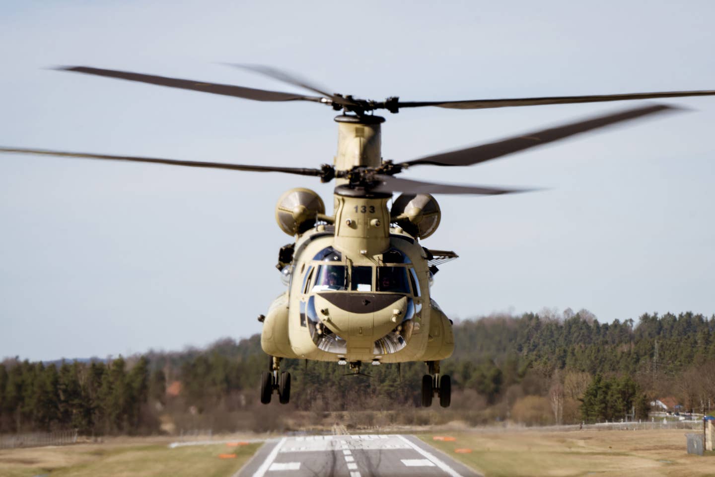A U.S. Army CH-47F Chinook helicopter in Germany in April. <em>U.S. Army photo by Staff Sgt. Thomas Mort</em>