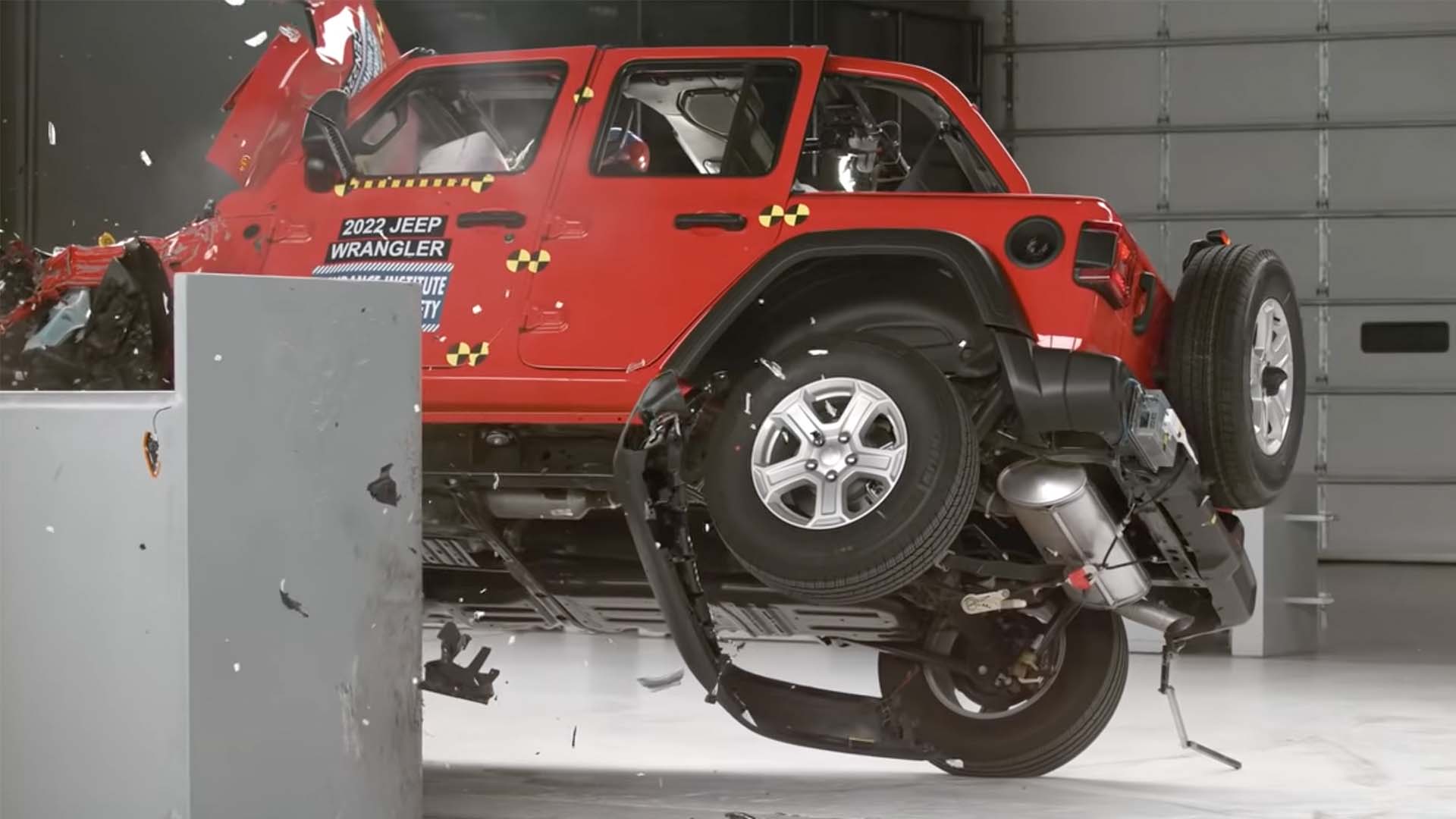 Jeep Wrangler Flips Again During IIHS Crash Test | The Drive