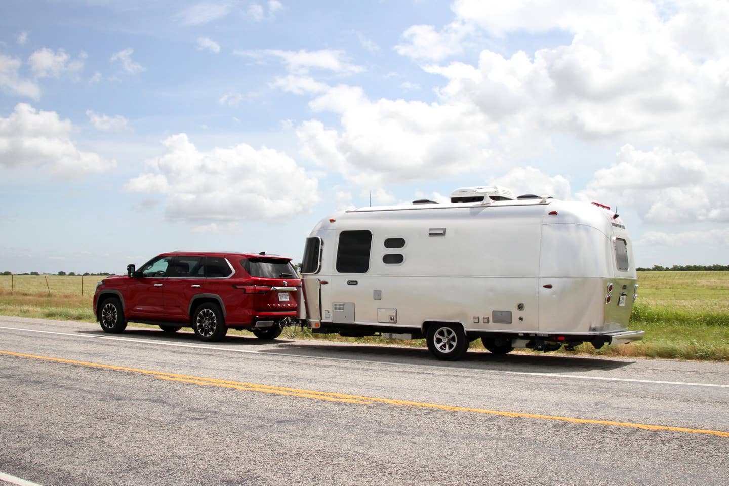 Toyota Sequoia towing a trailer.