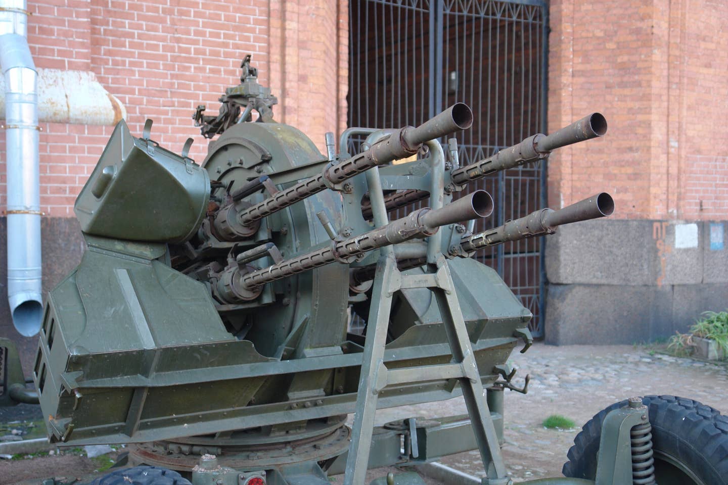 Four KPV heavy machine guns used on the ZPU-4 anti-aircraft gun. <em>Wikimedia Commons</em>