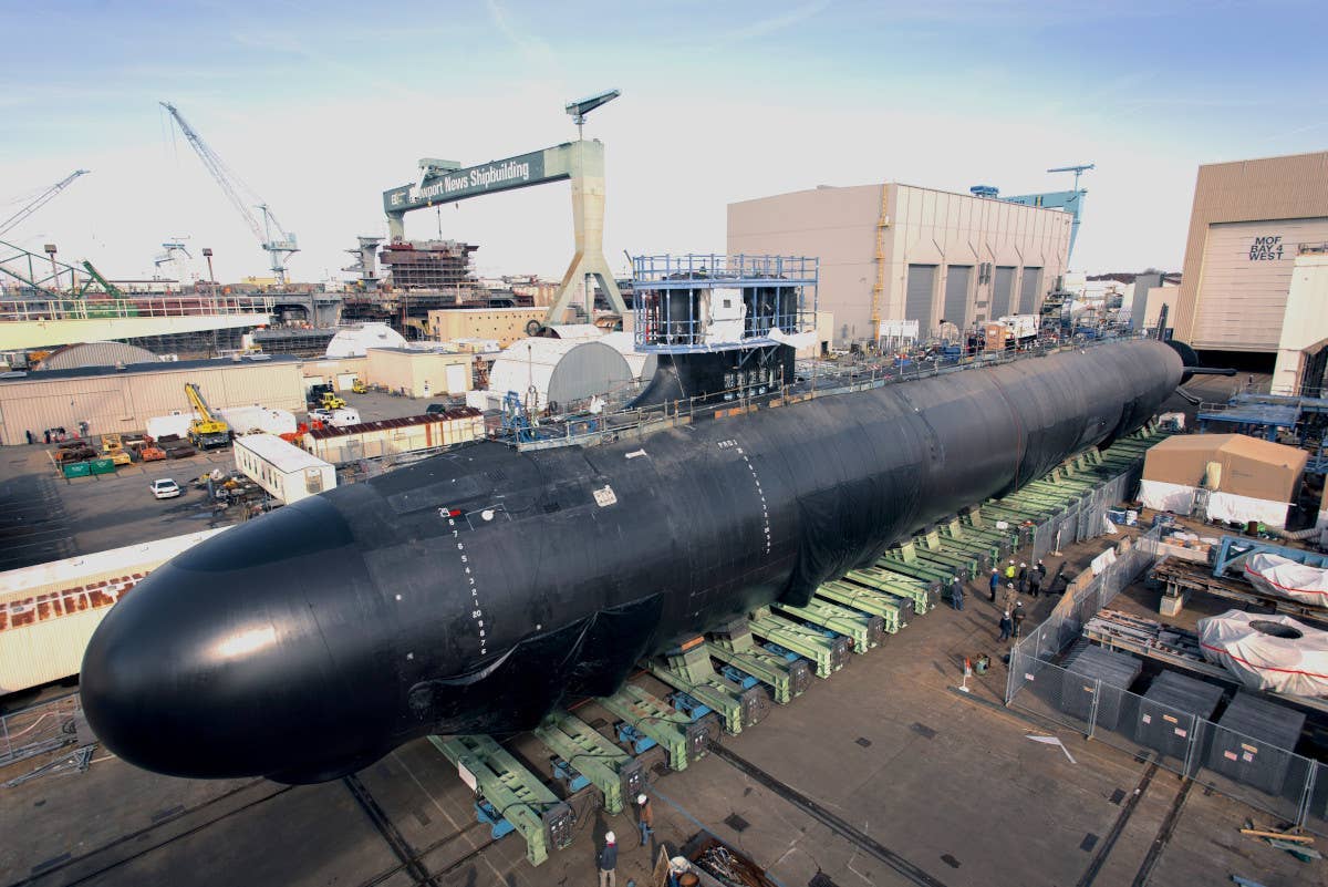 The&nbsp;<em>Virginia</em>&nbsp;class submarine USS&nbsp;<em>Delaware</em>&nbsp;under construction. <em>U.S. Navy</em>