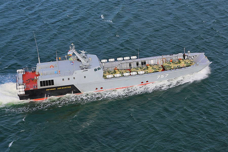 <em>Dyugon</em> class&nbsp;(Project 21820) landing craft, one of five in existence.   Credit: Russian MOD