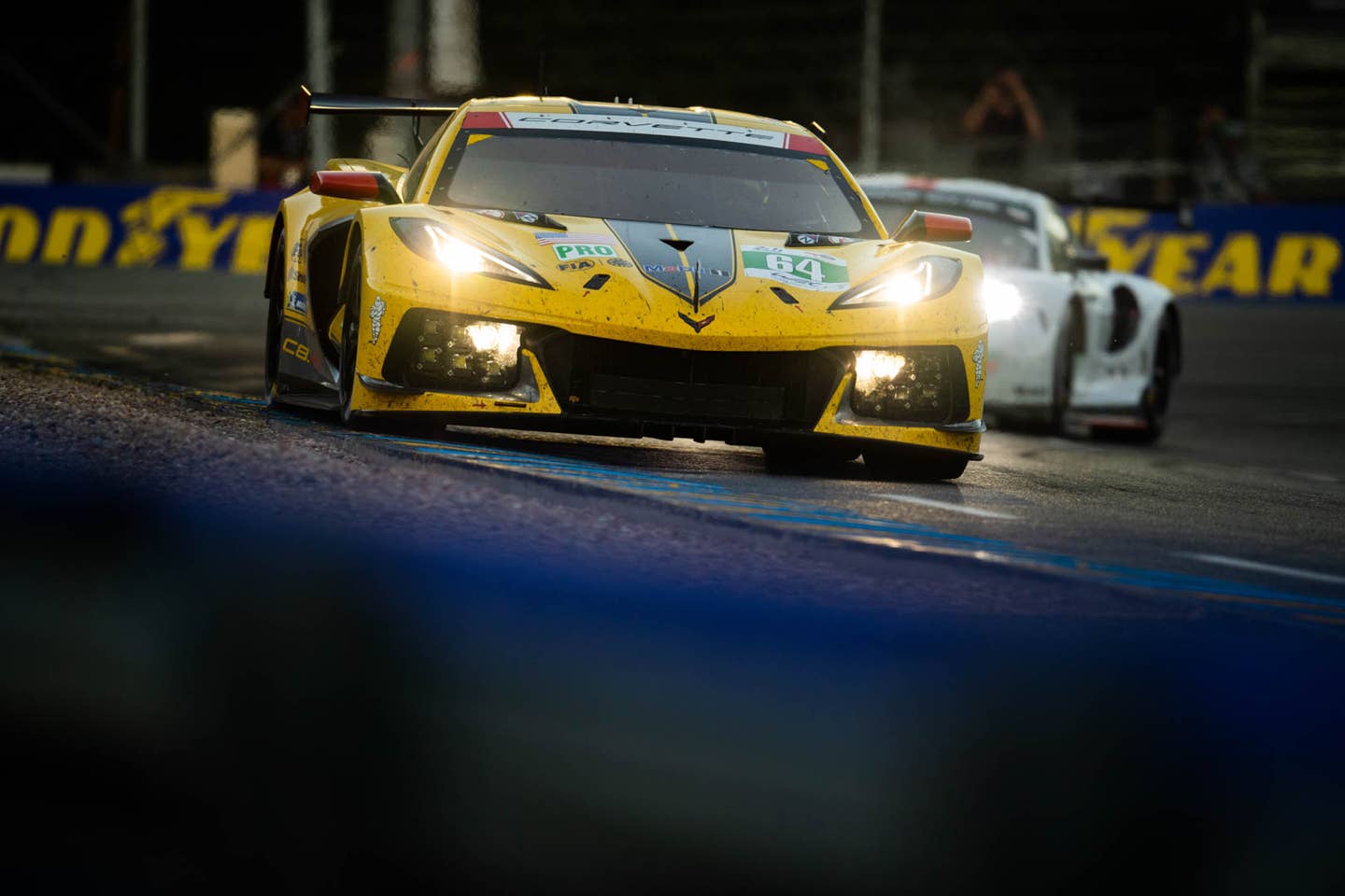 LE MANS, FRANCE - JUNE 11: The #64 Corvette Racing - Chevrolet Corvette C8.R of Tommy Milner, Alexander Sims, and Nick Tandy in action at the Le Mans 24 Hours Race on June 11, 2022 in Le Mans, France. (Photo by James Moy Photography/Getty Images)