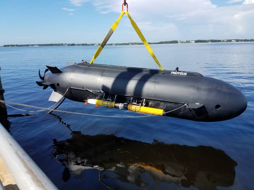 Proteus, HII's dual-mode undersea vehicle, successfully completed autonomous contested battlespace missions during the 2017 Advanced Naval Technology Exercise (ANTX) at the Naval Surface Warfare Center. (HII photo).
