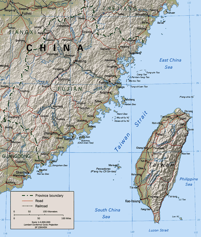 Map of the Taiwan Straight. <em>Wikimedia Commons</em>