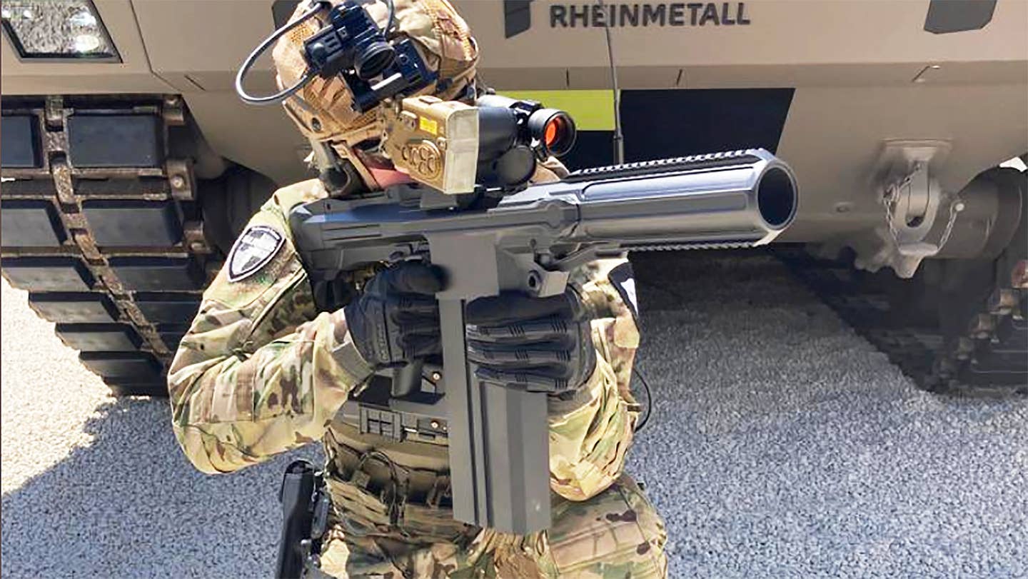 Rheinmetall's Squad Support Weapon 40, or SSW40, automatic grenade launcher.