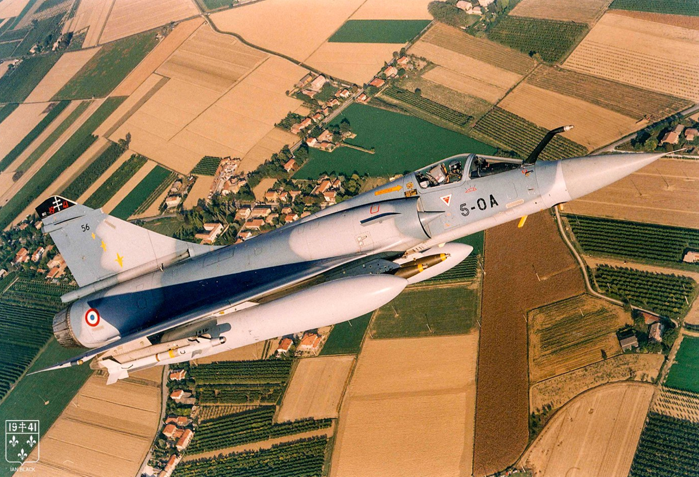Armed with dumb bombs and Magic II missiles, a Mirage 2000C returns to Cervia Air Base in Italy following an Operation Deny Flight mission in 1994. <em>Ian Black</em>