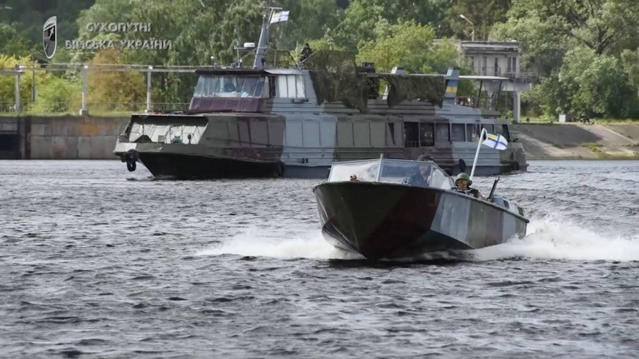 The Ukraine Navy Dnipro River Squadron consists largely of converted fishing and pleasure boats. Photo courtesy Andrii Ryzhenko