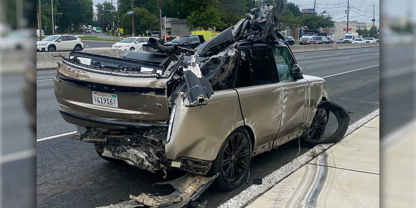 New Range Rover Destroyed After Tumbling Off Car Carrier