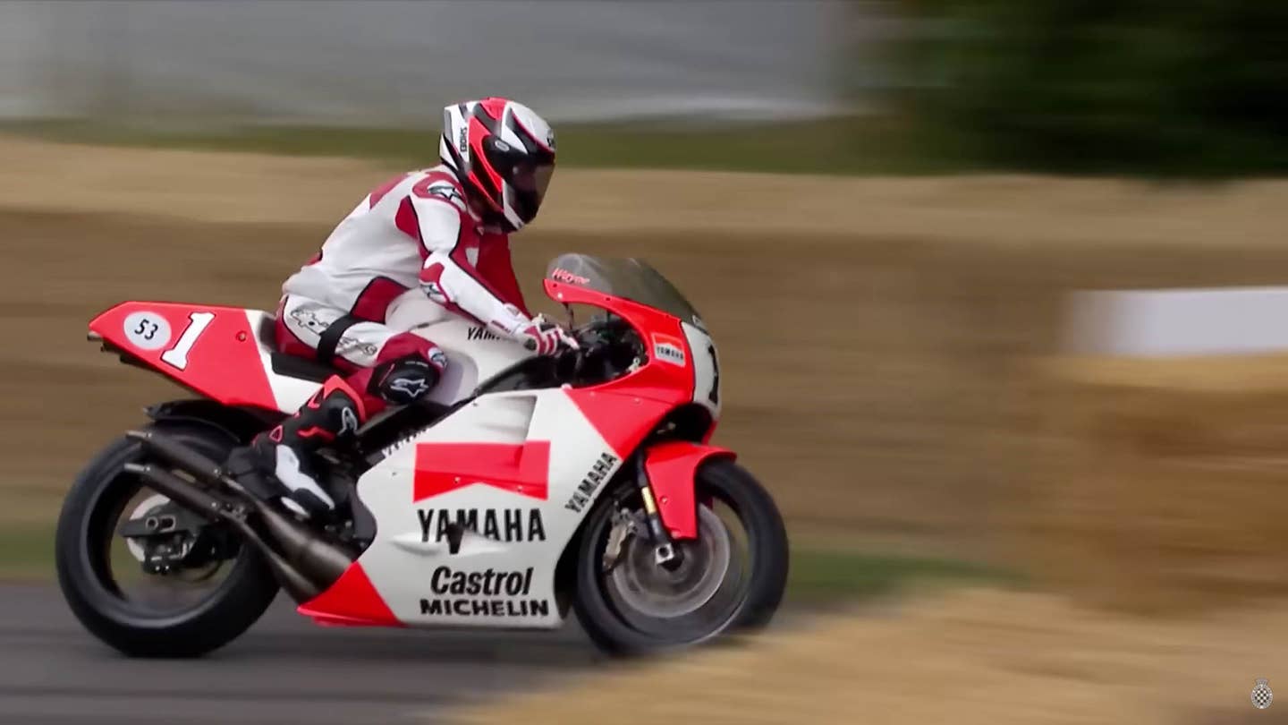 Paraplegic MotoGP Champion Rides at Goodwood on Modified Yamaha Superbike