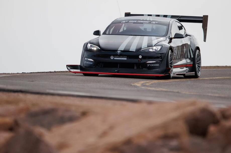 Tesla Model S Plaid driven by Randy Pobst at the 2022 PPIHC | Unplugged Performance
