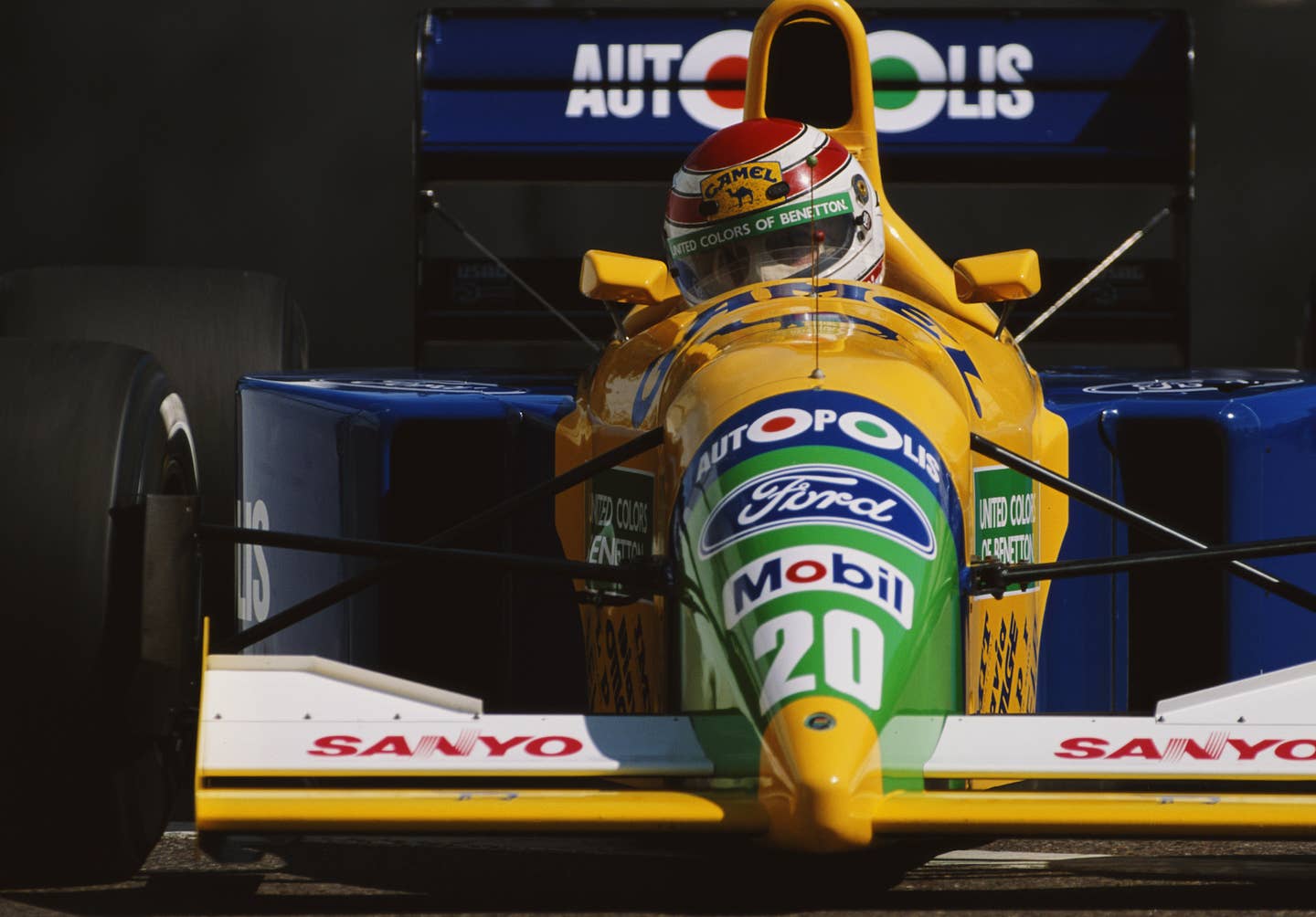 Nelson Piquet of Brazil drives the #20 Camel Benetton Ford Benetton B190B Ford V8 during the Iceberg United States Grand Prix on 10th March 1991 at the Phoenix street course in Phoenix, Arizona, United States. (Photo by Pascal Rondeau/Getty Images)