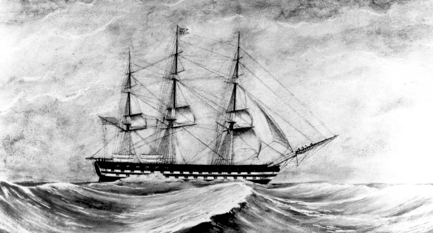 USS Independence, as originally completed as a ship of the line. <em>Public Domain</em>